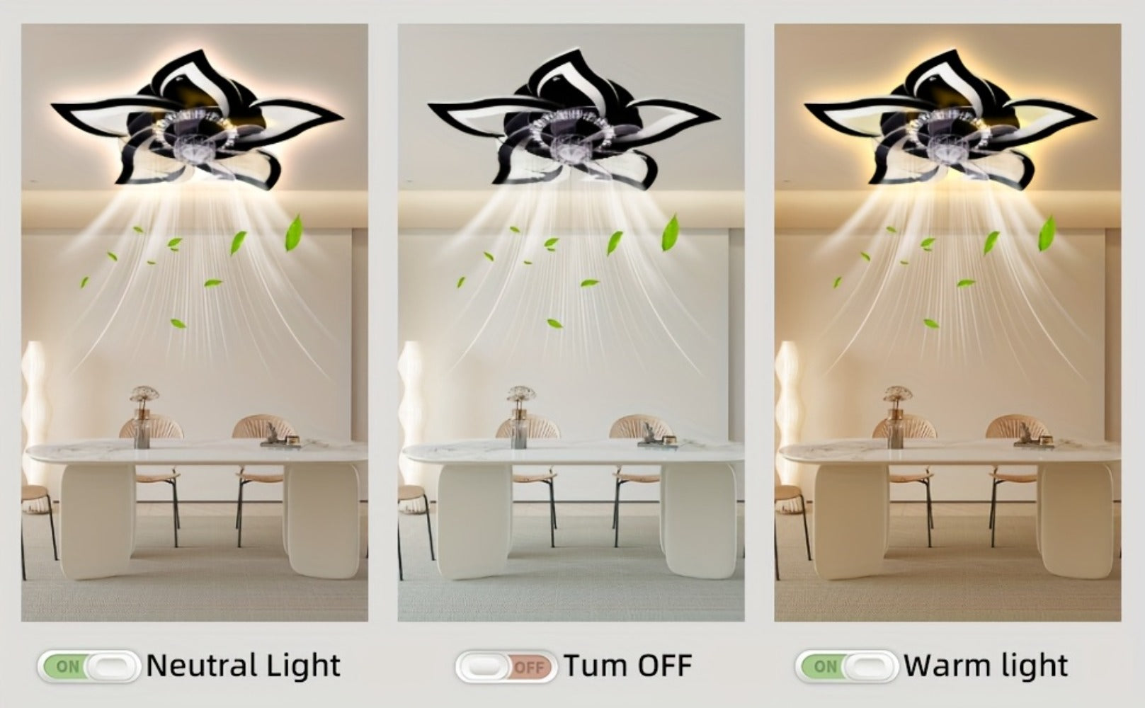 Ceiling Fan with Light 27 Inch Flush Mount - Low Profile 6-Speed 3-Color Dimmable LED, Remote & App Control, Modern Ceiling Fan for Bedroom, Living Room, Room Decor, Black or White