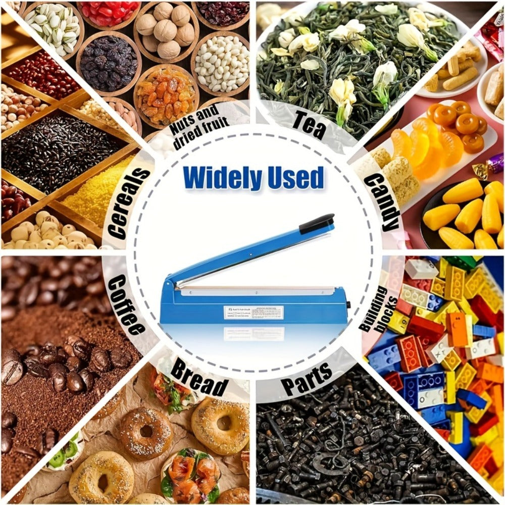 Impulse Heat Sealer 8¡± & 12¡± | Adjustable Temperature Poly Bag Sealing Machine for Plastic, Mylar, PE & PP Bags ¨C Portable Manual Heat Sealer for Home, Restaurant, Retail & Food Storage
