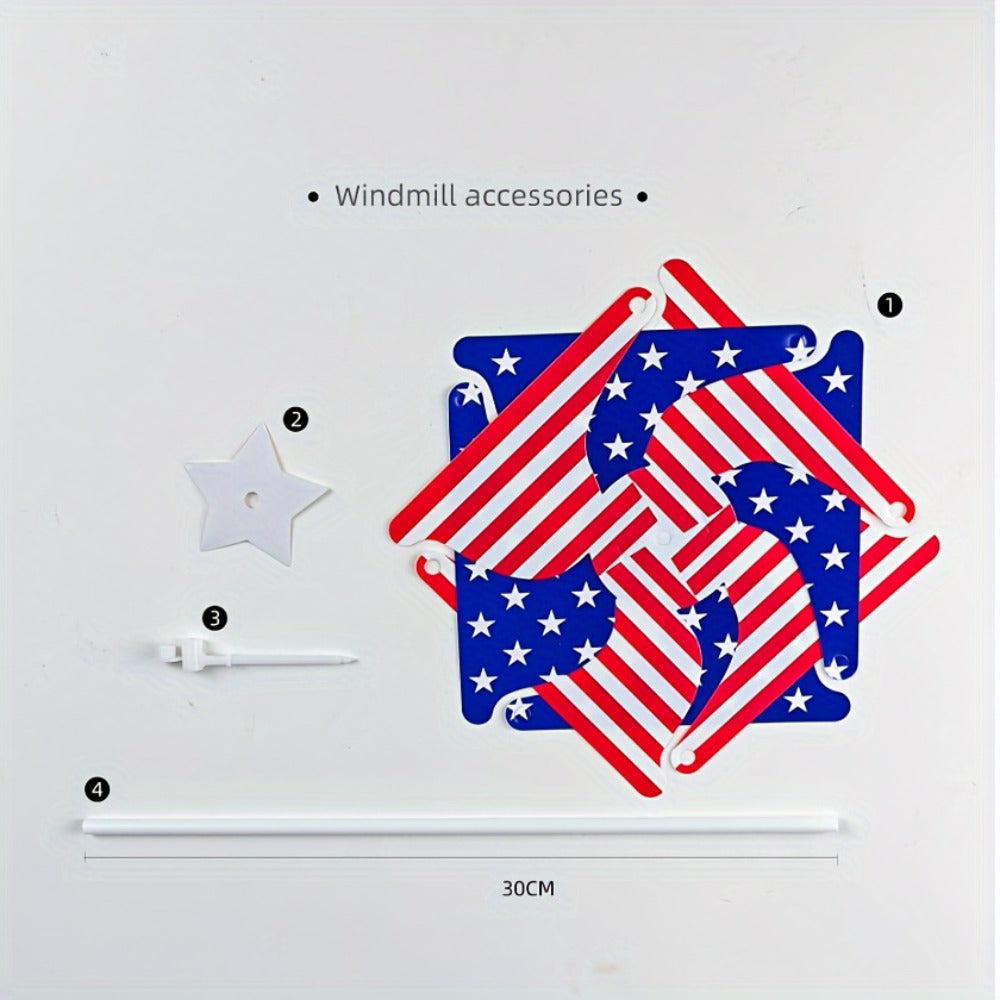 4th of July Pinwheels Decorations Red White Blue - Patriotic Stars Stripes Pinwheel Garden Decor for Independence Day Party, Yard Lawn Outdoor Decor, Party Favors - 20 30 40 Pack