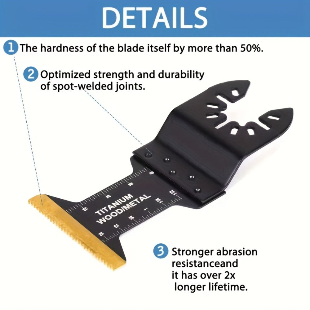 Titanium Oscillating Multi Tool Blades Universal Quick Release Saw Blades Set for Cutting Metal Nails Wood Plastic Compatible with Major Brands 18 28 50 Piece Options