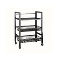 4 Tier Rolling Storage Rack with Wire Baskets Adjustable Metal Shelf on Wheels for Kitchen Pantry Bathroom Garage Closet Organizer