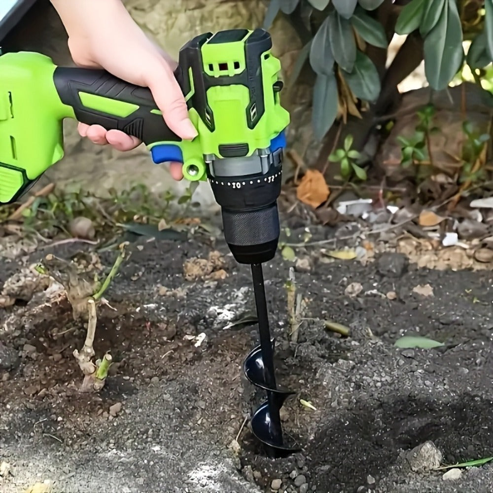 Heavy Duty Auger Drill Bit with 3/8¡± Hex Round Shank ¨C Garden Earth Planting Hole Digger for Power & Manual Drill