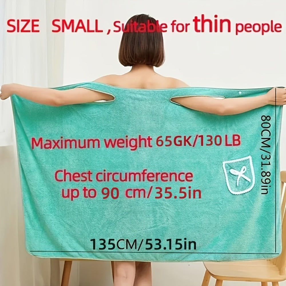 Wearable Bath Towel Wrap Coral Fleece Bow-Knot Strapless Bathrobe Quick Dry Absorbent 260GSM Soft Skin-Friendly Adult Shower Towel for Bathroom Beach Spa Light Purple Pink