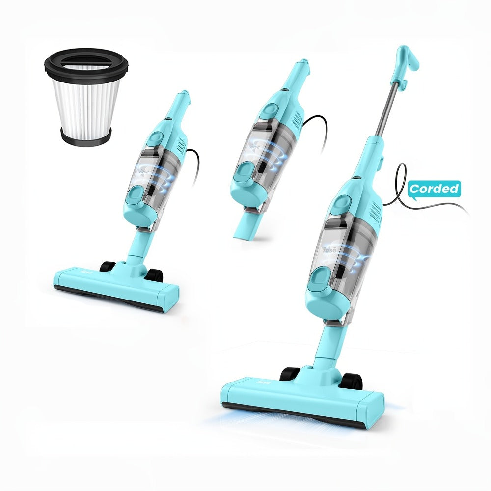 Corded Stick Vacuum Cleaner 20KPa 600W Motor 2-in-1 Bagless Upright Handheld Vacuum 0.8L Dustbin for Hard Floor Pet Hair Carpet Car Stairs Low Noise 65dB