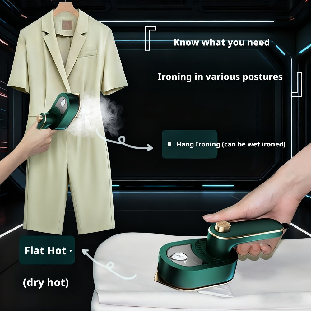 Mini Portable Folding Travel Iron ¨C Compact Handheld Steam Iron for Travel, Dorm, Apartment & Home Office ¨C Lightweight Wrinkle Remover for Clothes, Shirts & Fabrics (White, Model YD-03)
