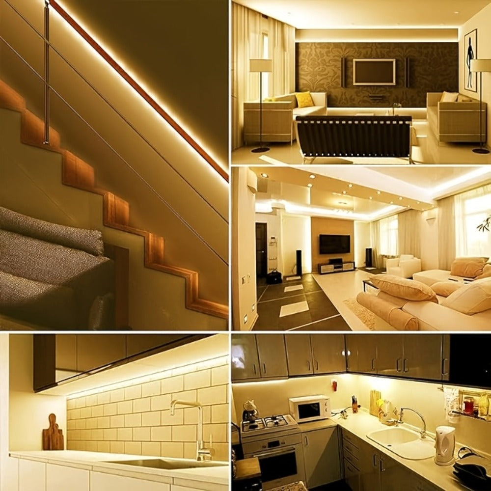 LED Strip Light 600 LEDs 2835 SMD Ultra Bright 5M 16.4ft, IP65 Waterproof Dimmable 12V Flexible Rope Light, Cuttable, for Under Cabinet, Bedroom, Kitchen, TV Backlight, Mirror, Bathroom, Stairway Lighting