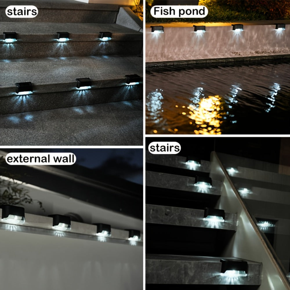 Solar Step Lights Outdoor Waterproof LED Stair Lights Solar Powered IP44 for Stairs Steps Fence Deck Railing Terrace Garden Backyard Pathway White Light 32 Pack