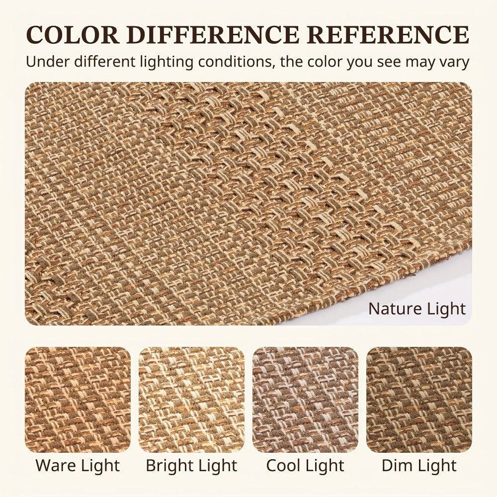 Washable Area Rug Non-Slip Rubber Backed Braided Woven Cotton Kitchen Mat Indoor Entryway Living Room Bedroom Floor Rug Multi-Size