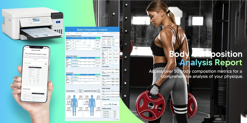 Smart Body Fat Scale with Handle, 8-Electrode Full Body Composition Analyzer, BMI Muscle Mass Monitor, Digital Weight Scale with APP Sync & LED Display for Home Gym Fitness Tracking