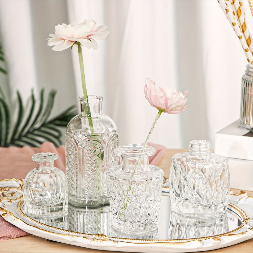 Glass Bud Vases Bulk Set ¨C Clear Flower Vases for Wedding Table Centerpieces, Home Decor, Birthday, Anniversary & Holiday Party Decorations