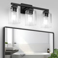 Modern Black Vanity Light Bar Wall Sconce Bathroom Fixture 3 4 5 Light Over Mirror Bedroom Hallway Living Room Hard-Wired Reversible Glass Shade