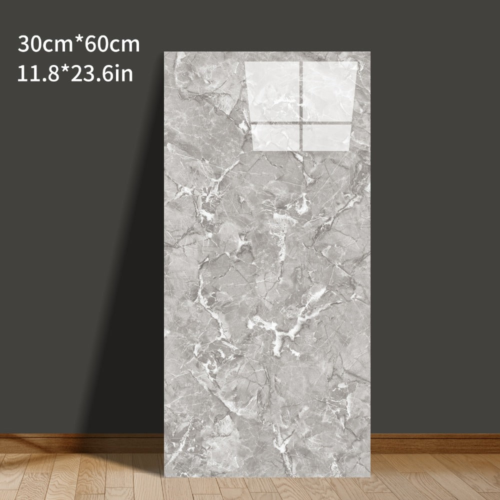 Marble Pattern Wall Stickers Vinyl Decals Oversized Glam Style Self Adhesive High Gloss Removable Wallpaper for Kitchen Bathroom Living Room Office Home Decor 20 40 Pieces Multiple Colors