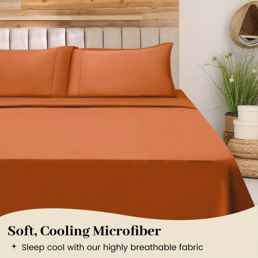 California King Sheet Set 6-Piece Breathable Cooling Bed Sheets Ultra-Soft Hotel Luxury Microfiber 18 Inch Deep Pocket Wrinkle Fade Resistant Flat Sheet Fitted Sheet 4 Pillowcases Multiple Colors