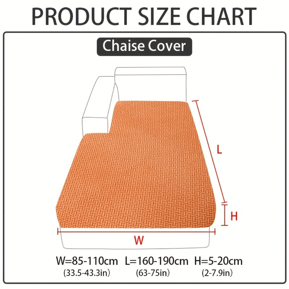 Jacquard Stretch Sofa Cover Non-Slip | Elastic Wear-Resistant Couch Slipcover, Polyester Jacquard Fabric, 1 to 4 Seat Sectional L-Shape, Armrest Backrest, Machine Washable