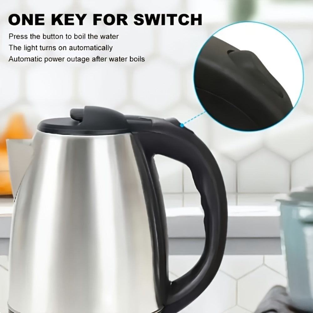 Electric Kettle Stainless Steel 2L Large Capacity 67.63oz with Auto Shut-Off, LED Indicator, BPA-Free Double Wall, Fast Boiling for Coffee & Tea ¨C Black Hot Water Kettle for Home, Office & Dorm