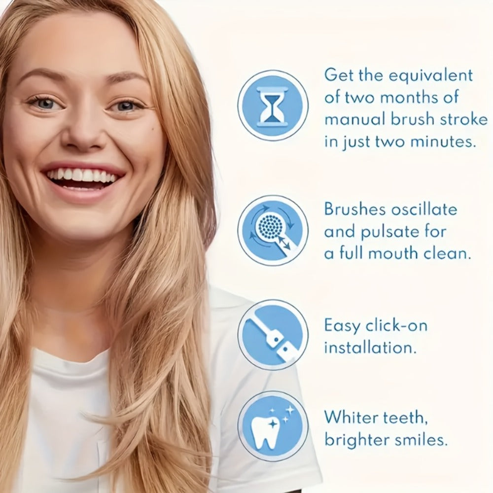 Electric Toothbrush with Smart Timer ¨C Sonic Whitening, 3D Round Soft Bristle Head, IPX67 Waterproof, USB Rechargeable, 4 or 8 Brush Heads, Black White Pink for Adults, Couples & Families