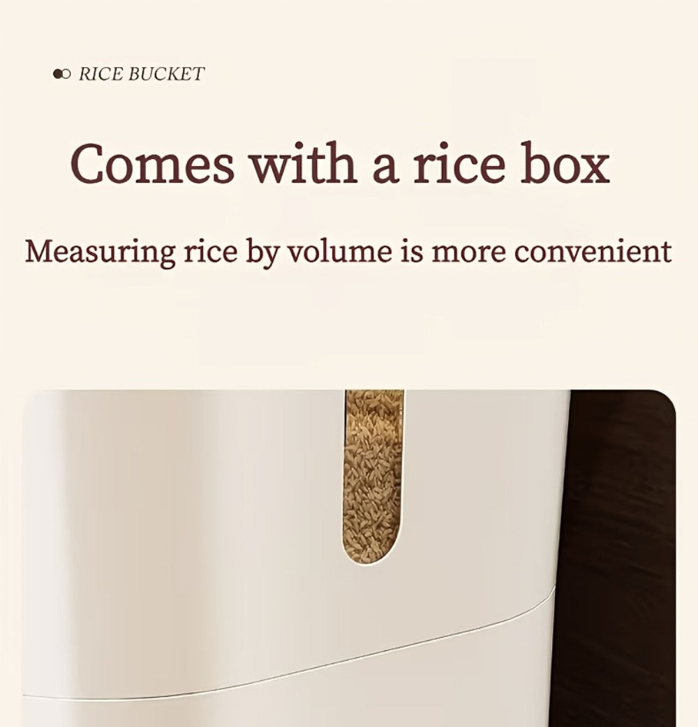 Airtight Rice Container with Measuring Cup | Large Capacity Moisture-Proof Rice Dispenser for Rice, Grains, Flour, Pet Food ¨C BPA-Free Kitchen Food Storage