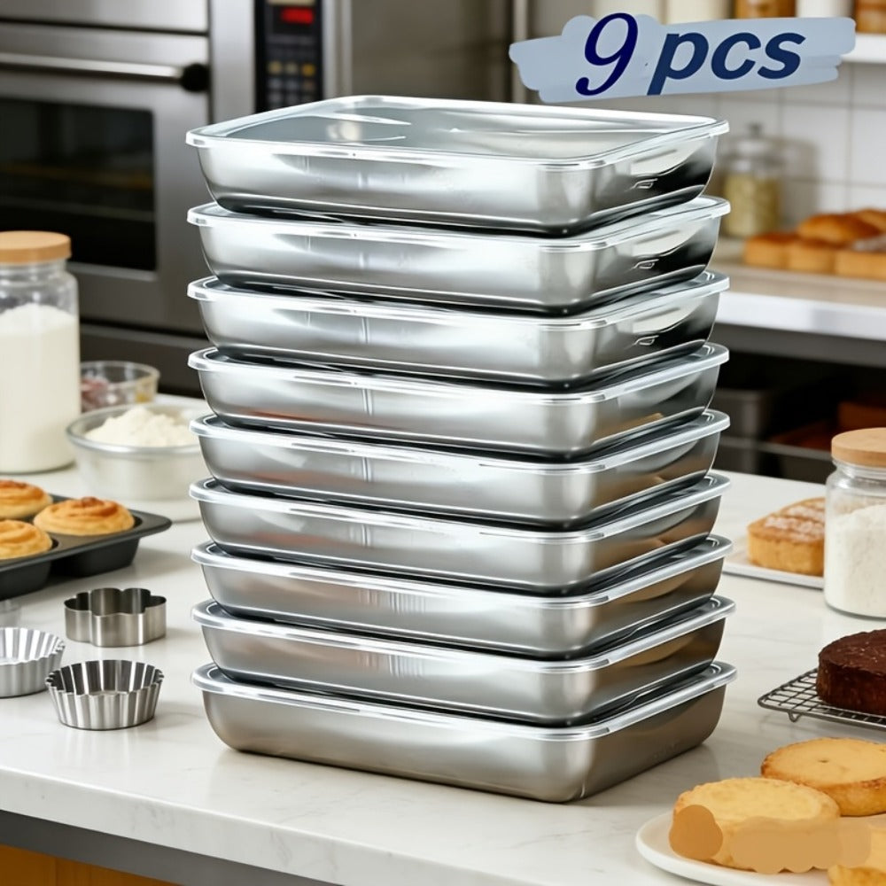 Stainless Steel Food Storage Container Set ¨C Airtight Stackable Kitchen Containers for Meal Prep, Camping & Picnic ¨C Fridge & Freezer Safe, Easy Clean, for Fruits, Meats & Vegetables