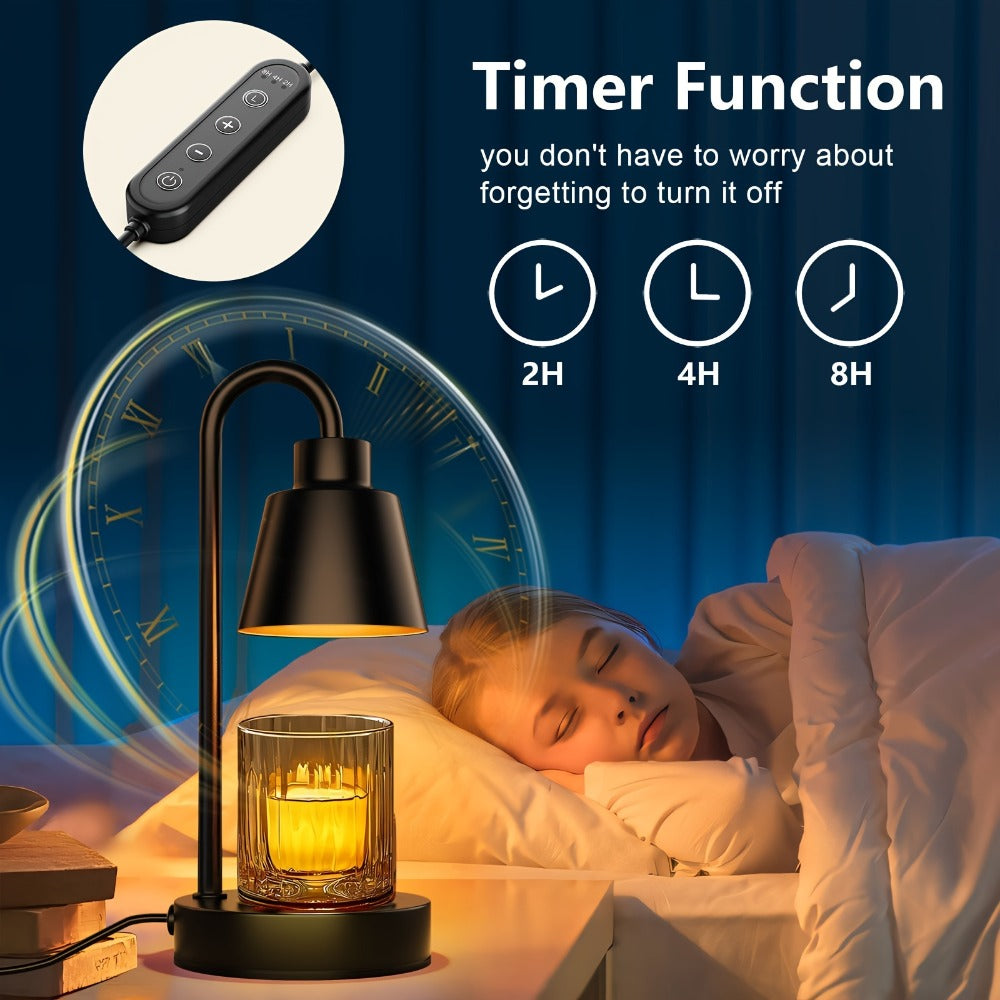 Wax Melt Warmer Lamp 2 Pack Upgraded Height Adjustable with Timer Dimmable Light Polished Metal Finish Electric Candle Jar Warmer for Bedroom Home Decor Cozy Aesthetic Gift for Women Christmas Valentine