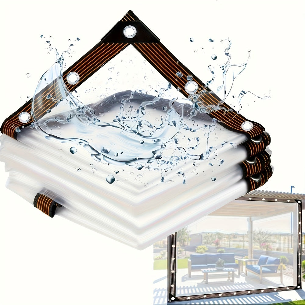 Clear Waterproof Tarp Heavy Duty Thickened Outdoor Cover with Sealed Edges, Transparent Rain Tarp for Patio, Porch Awning, Chicken Coop, Camping & Greenhouse, Multiple Sizes Available