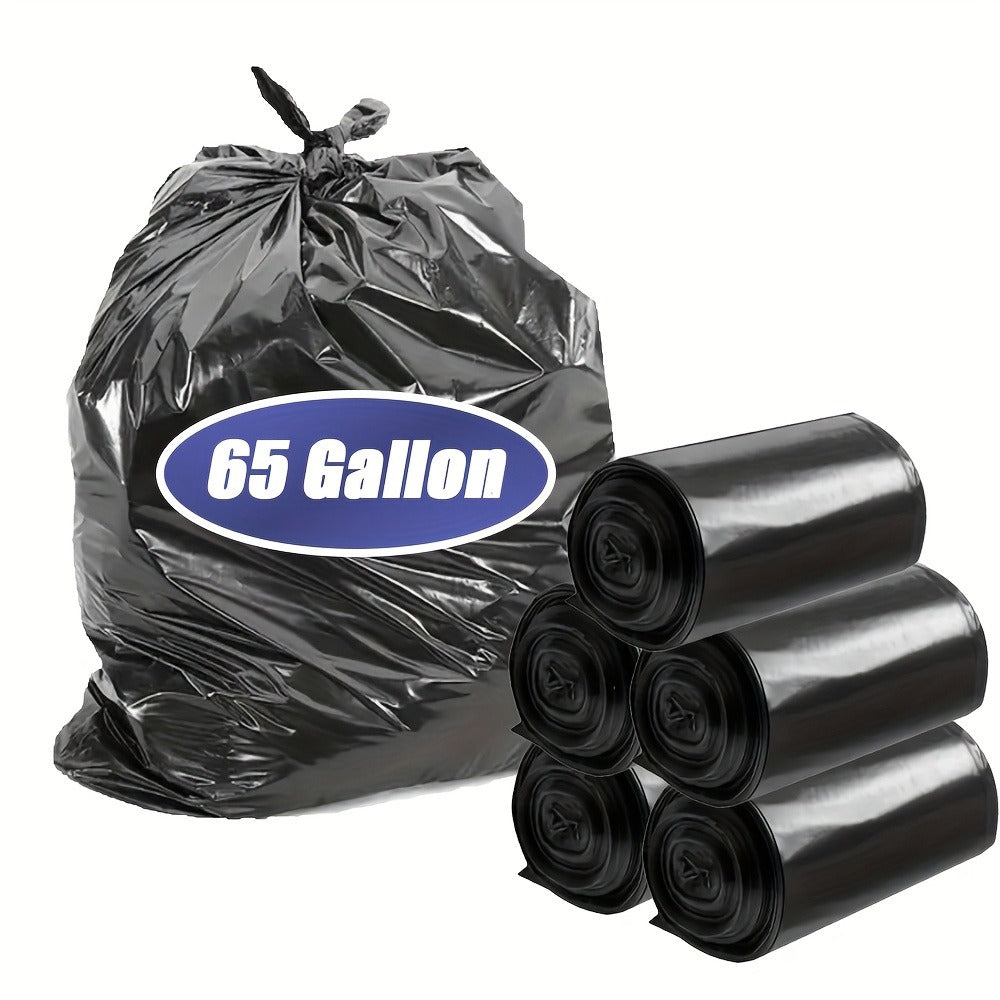 65 Gallon Large Black Garbage Bags Heavy Duty Super Strong Leak Proof Trash Bags for Kitchen Outdoor Garden Yard Waste Industrial Business 25 Pack 100 Pack