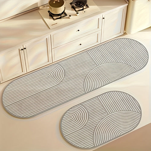 Anti-Fatigue Kitchen Mat Non-Slip Absorbent Standing Mat for Kitchen Laundry Room Hallway Bathroom Entryway Door Mat Comfort Floor Pad Striped Design