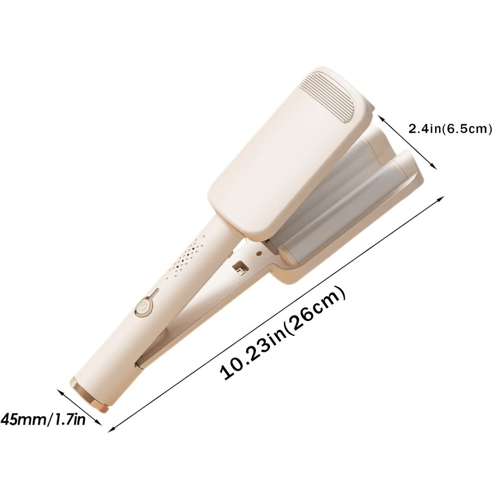 Hair Curling Iron 1.25 Inch - Beach Wave Curling Wand with Dual Voltage, Deep Wave Barrel, Anti-Frizz Ceramic Coating, Easy Home Use, Travel-Ready Styling Tool for All Hair Types