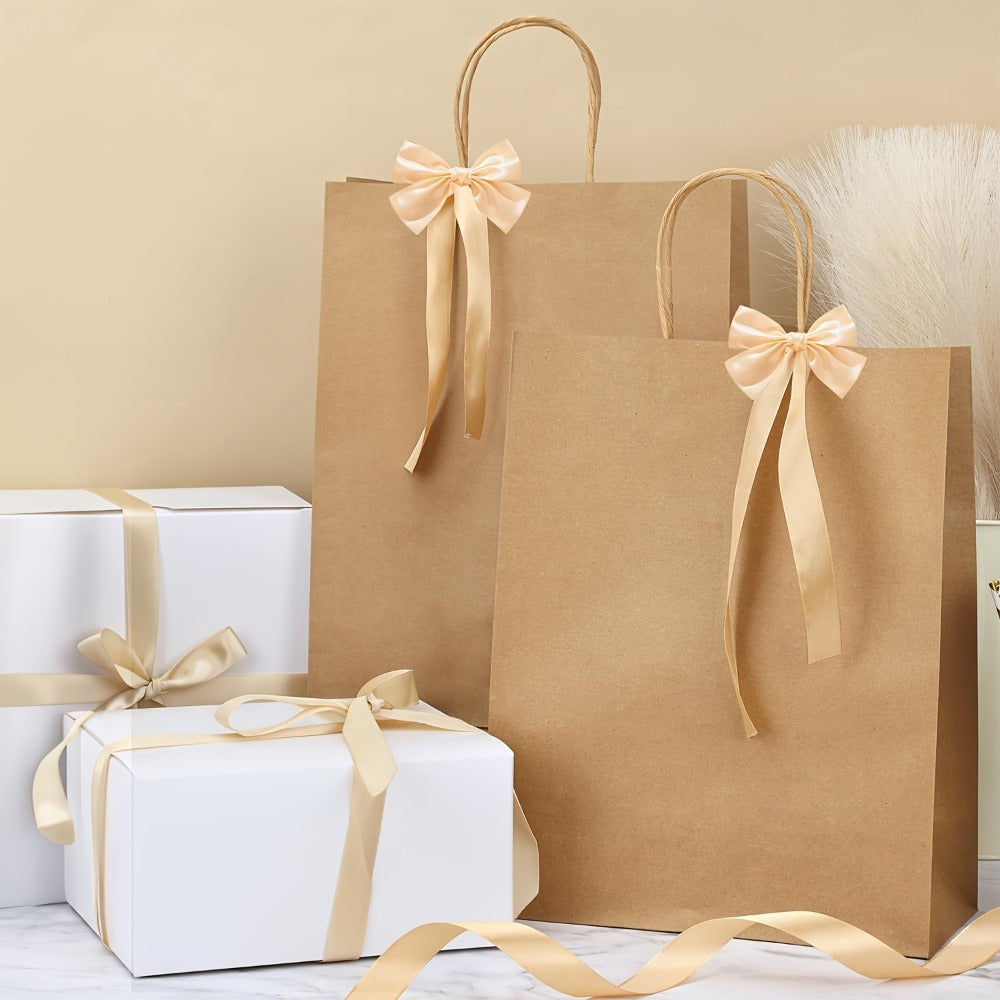 Brown Kraft Paper Gift Bags with Handles 100 Pack, 10x5x13 Inch Large Shopping Bags Bulk, Kraft Paper Bags for Birthday Party Wedding Retail Boutique Gift Wrapping