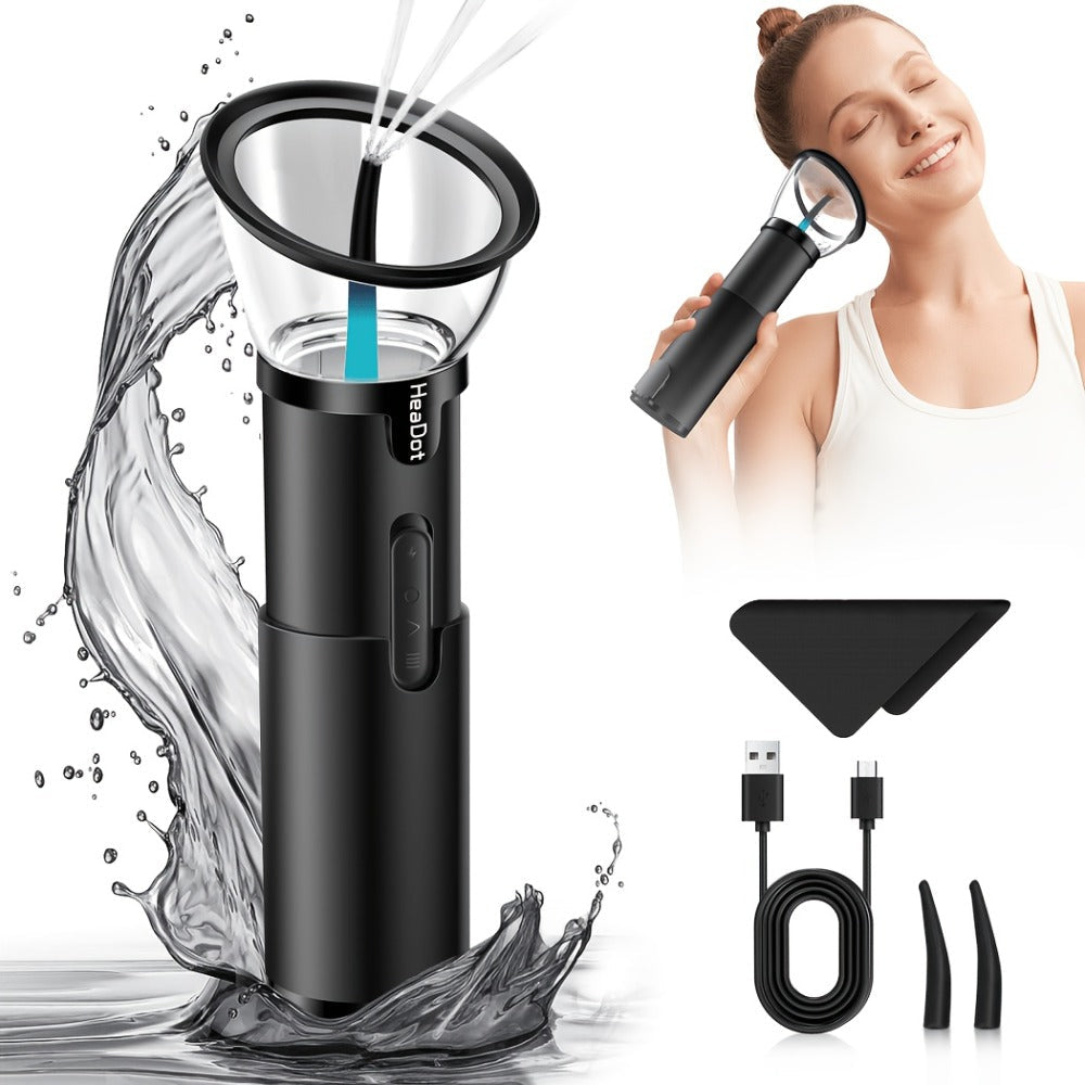 Electric Ear Irrigation Kit Upgraded 4-Speed Dual Tank Design ¨C 6 Tips Hydraulic Ear Wax Removal with Water Temp Sensor, Visual Waste Tank, USB Rechargeable, Nozzle Belt, Safe Home Ear Cleaner