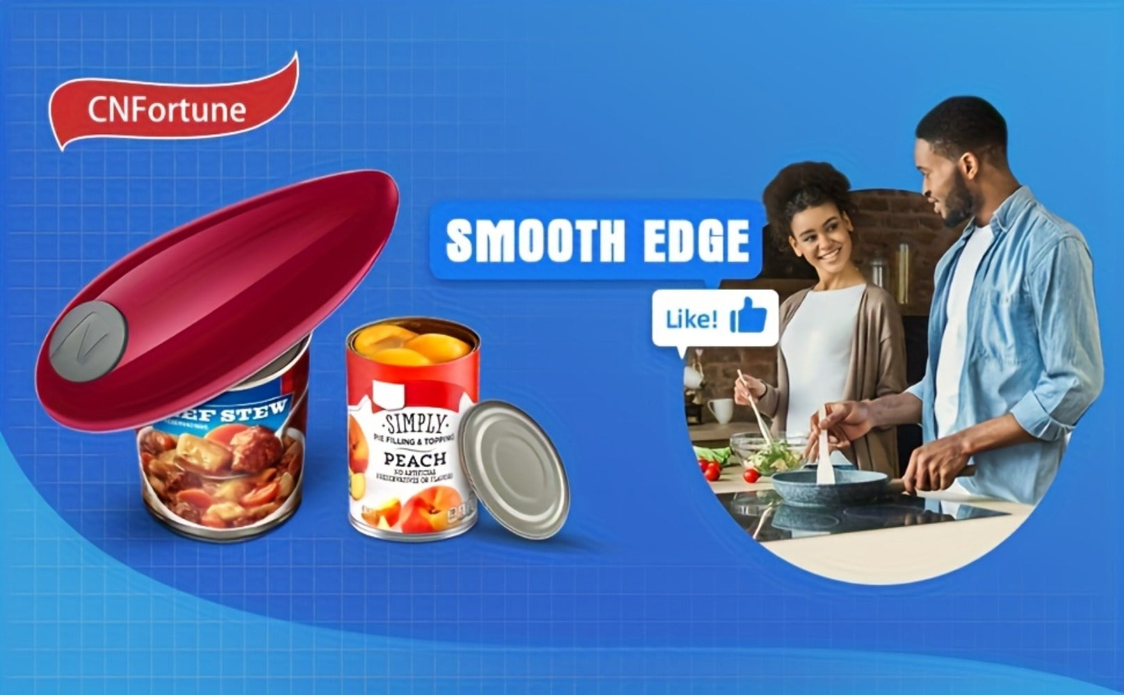 Electric Can Opener Cordless Battery Powered ¨C Smooth Edge Safety, Auto Shut-Off, ABS Material, Easy One-Touch Operation for Elderly, Arthritis & Disabled Hands, Kitchen & Camping
