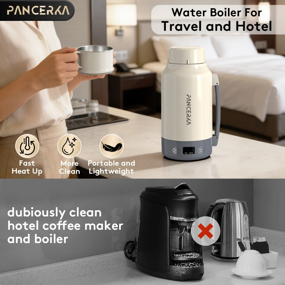 Portable Electric Kettle 400W ¨C 1L 33.8oz Fast Heating 304 Stainless Steel Kettle with Smart Temperature Control, Boil & Warm Functions, Safe & Easy to Clean, Perfect for Travel & Home ¨C Green, White