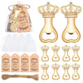 Crown Bottle Opener Wedding Favors 10 Sets 31pcs - Rose Gold Party Gift for Guests with Organza Bag Thank You Tag Twine for Bridal Shower Birthday Baby Shower Bar Kitchen