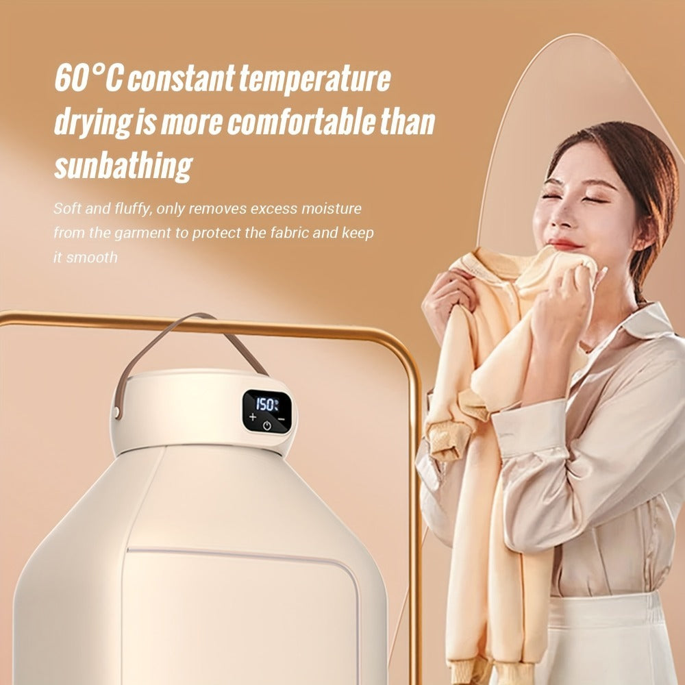 Mini Dryer Machine 600W Portable Clothes Dryer Dual Mode Quiet Operation Timer 1H 2H 8H Energy Efficient for Apartments Dorms RVs Travel Small Spaces Basic Premium