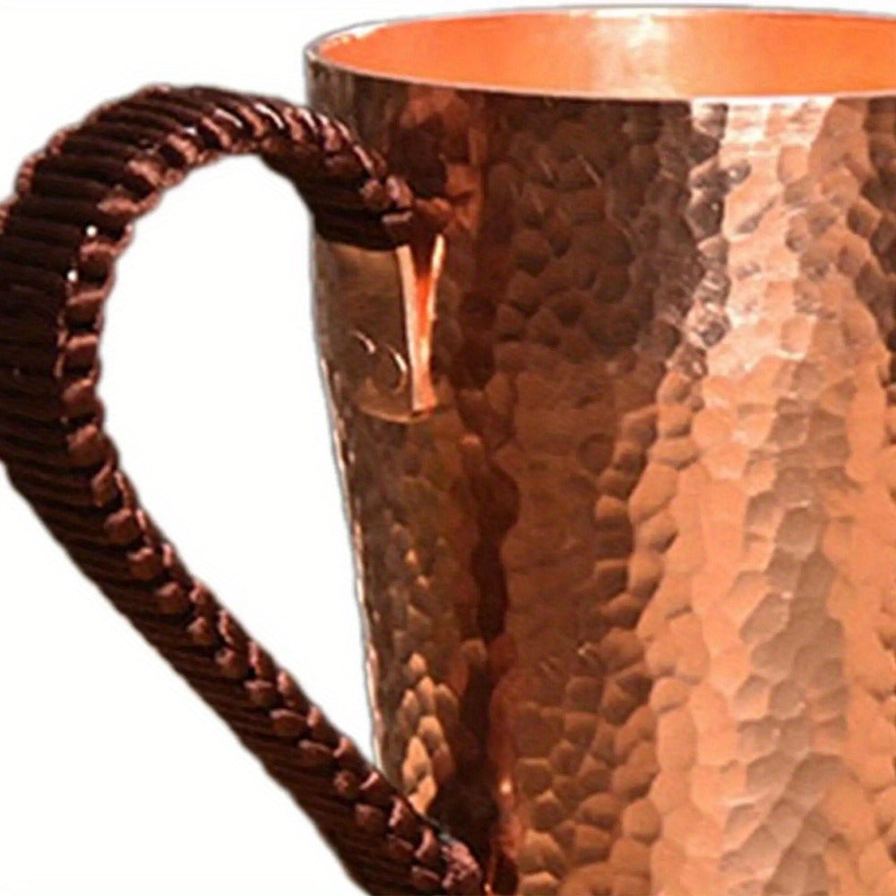 Hammered Copper Coffee Mug 13.53 Oz ¨C Handmade Rustic Artisan Copper Cup for Coffee, Tea, Water & Milk ¨C Hot & Cold Beverages ¨C Unique Gift for Home, Wedding, Housewarming & Birthday