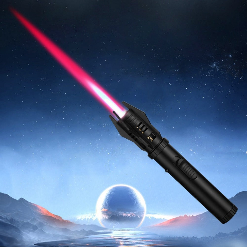 Windproof Turbo Torch Lighter 360 Degree Ignition Metal Jet Flame Lighter with Safety Lock Adjustable Flame for Camping BBQ Outdoor Cooking Butane Gas Not Included