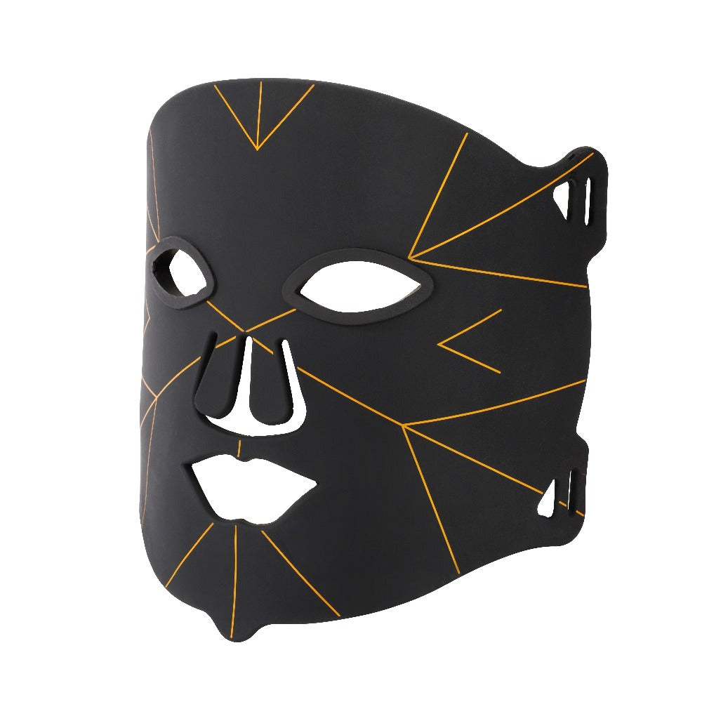 LED Face Mask 7 Color Light Therapy Photon Skin Rejuvenation Mask Portable Silicone Beauty Device USB Rechargeable Anti-Aging Acne Wrinkle Treatment for Women Men Black White