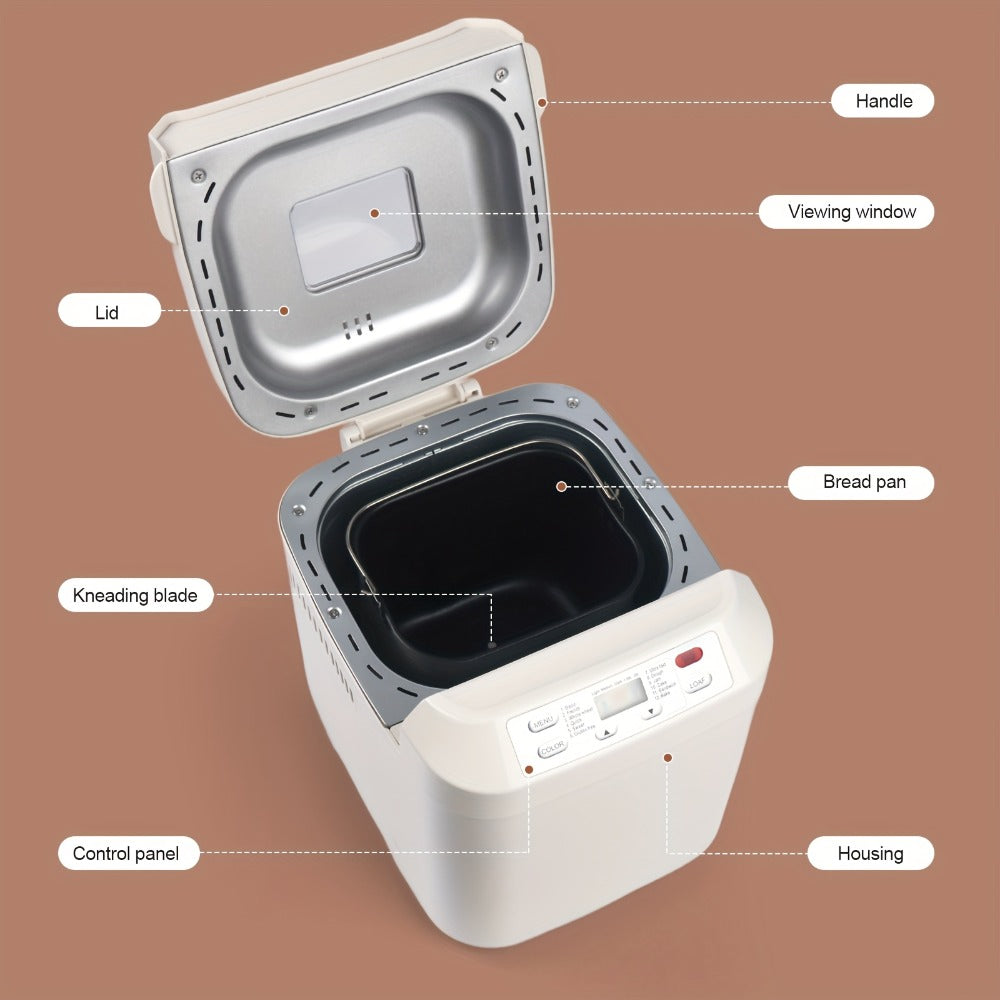 Bread Machine 2LB 12-in-1 Bread Maker with Gluten-Free Setting, Nonstick Pan, 2 Loaf Sizes, 13H Delay Timer & 1H Keep Warm ¨C Automatic Home Bread Maker for Fresh Homemade Bread Every Day