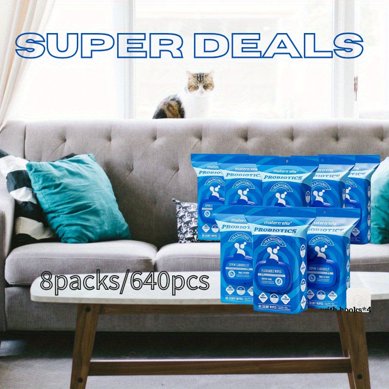 Flushable Wet Wipes for Adults with Probiotics ¨C Plant-Based Fibers, Fragrance Free, Sewer Safe, Soft & Thick Disposable Butt Wipes, Travel & Camping Must-Have, for Incontinence & Personal Care (3/5/6/8 Packs)
