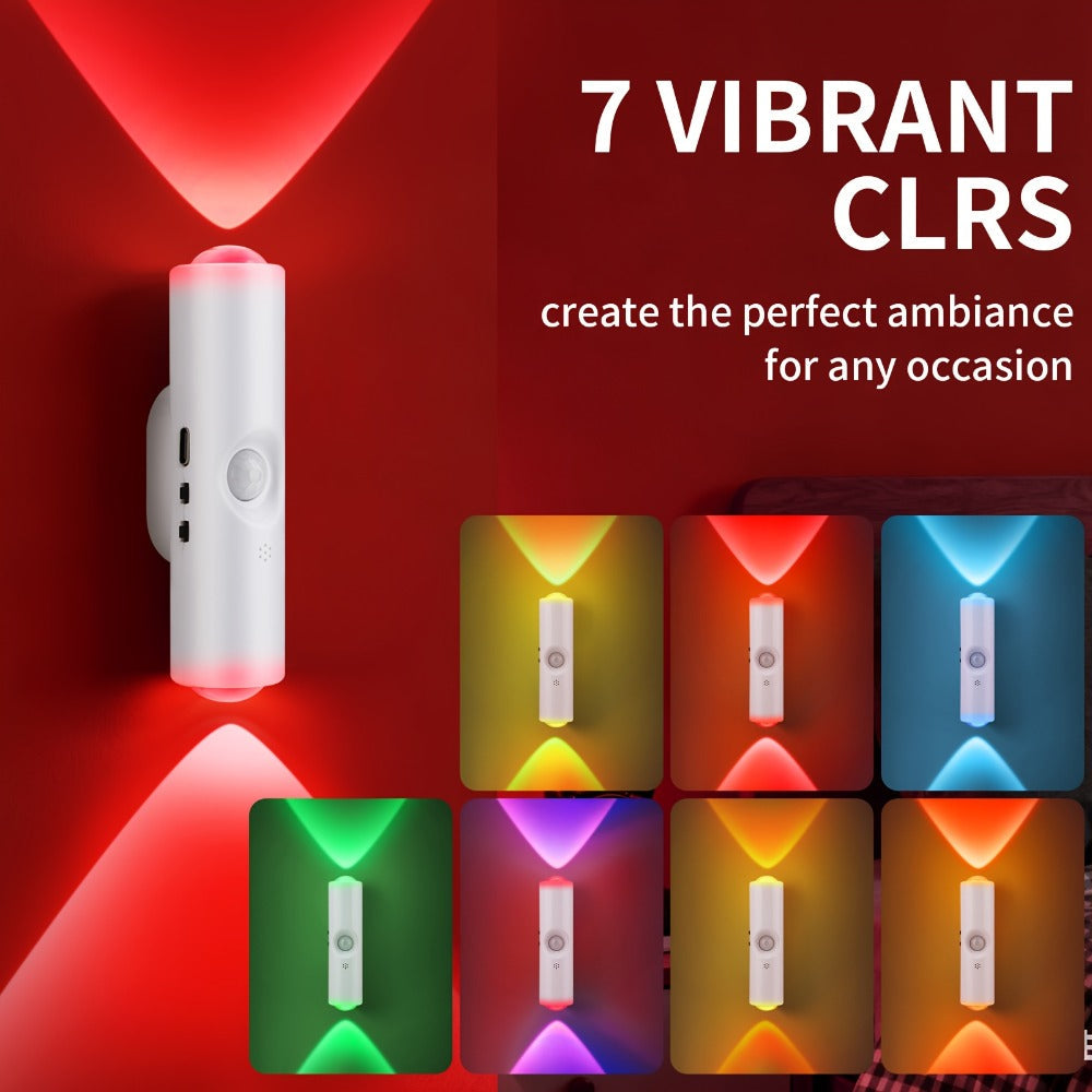 RGB Magnetic Night Light LED Ambient ¨C Multi-Color Motion Sensor, No-Drill Magnetic Install, Long Battery Life for Living Room, Bedroom, Hallway, Stairs & Bar (1pc or 5-Pack)