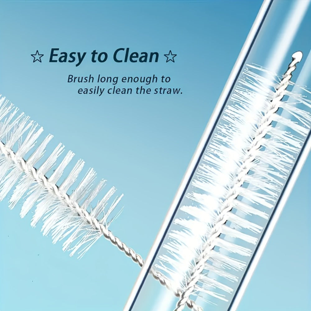 Glass Straws Set 12 Pack with Cleaning Brushes - Reusable Borosilicate Heat Resistant Drinking Straws for Smoothies Coffee Tea Milkshakes Mason Jars