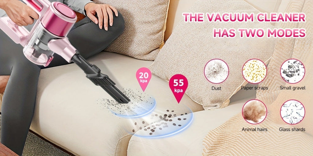 Cordless Vacuum Cleaner 55KPa 8-in-1 Stick Vacuum with LED Light 180¡ã Swivel Lightweight Wireless for Hardwood Carpet Pet Hair Stairs Car Sofa Home Office