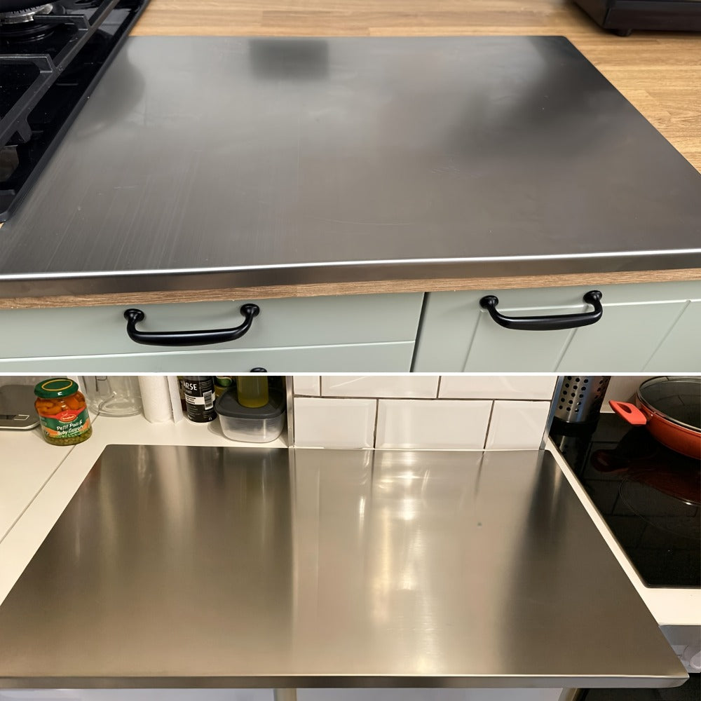Stainless Steel Cutting Board Extra Large 27.5¡±¡Á19.7¡± Double-Sided 304 Steel Board for Home & Commercial Kitchen - Countertop Protector Breadboard Easy Clean Durable