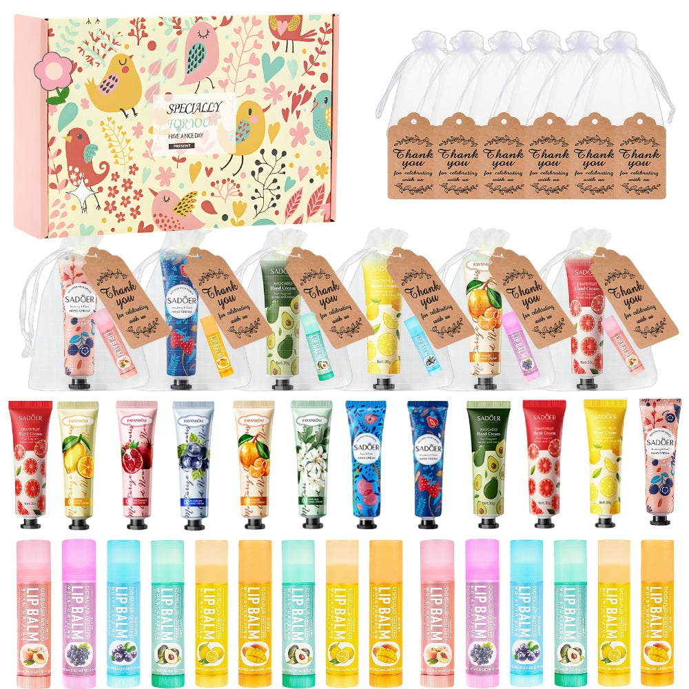 24pcs Bulk Lip Balm & Hand Cream Gift Set ¨C Party Favors, Wedding & Thank You Gifts for Guests