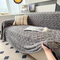 Sofa Throw Cover Shu Velveteen - 300GSM Soft Plush Couch Slipcover Pet Friendly Machine Washable Solid Color Protector for Armchair Loveseat Sectional Sofa, 3 Sizes 5 Colors