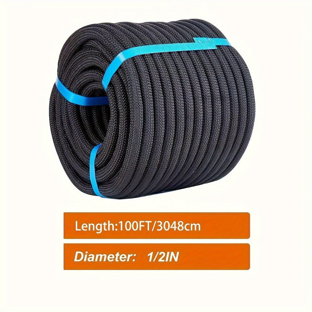 Double Braided Nylon Rope 1/2 Inch Heavy Duty Polyester ¨C 100ft 150ft 200ft Multi-Color for Anchoring Towing Cargo Sailing Dock Lines & Outdoor Use