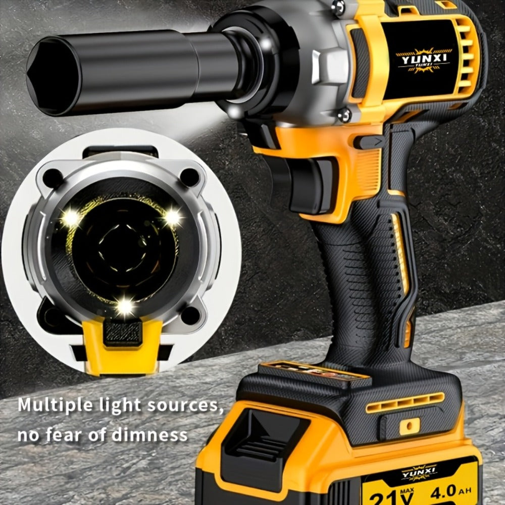 Cordless Impact Wrench Set with Charger Lithium-Ion Portable Electric Wrench Quick Charge for Home Automotive Repair Maintenance DIY Power Tool Kit