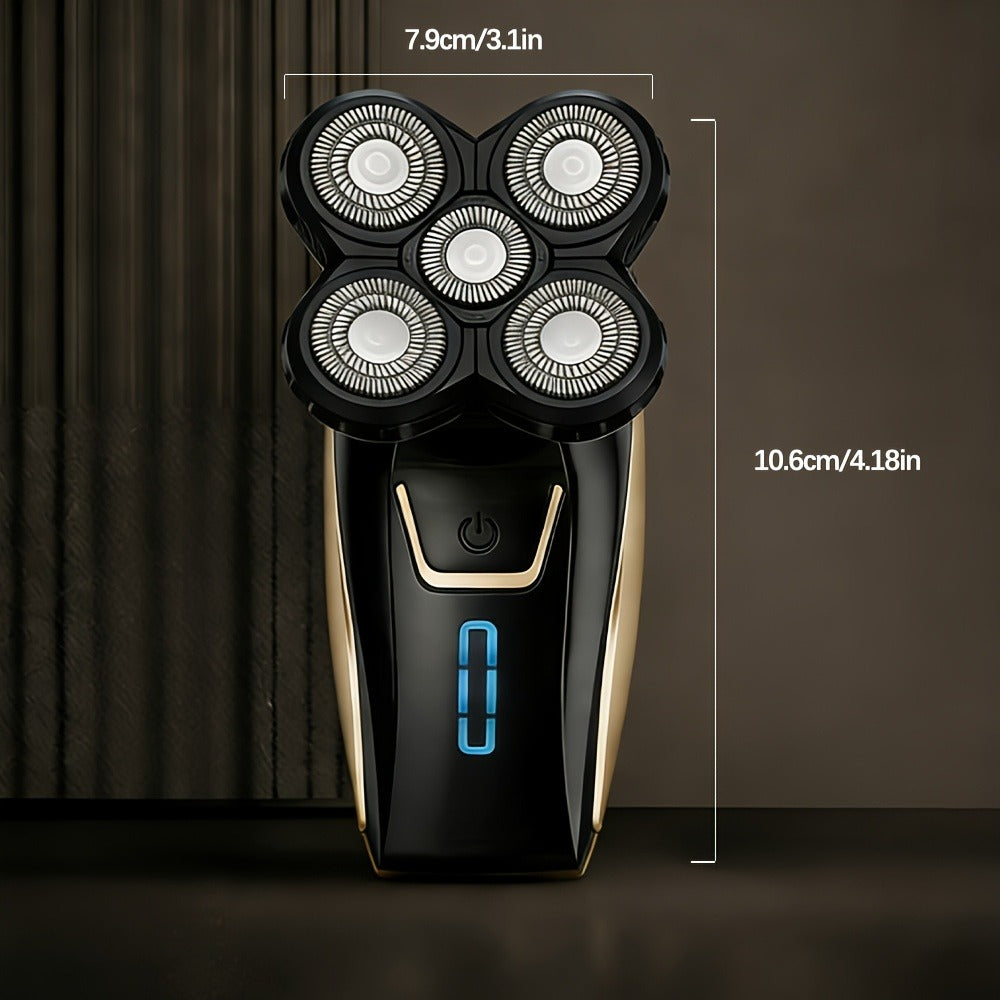 Bald Head Shaver for Men - Rechargeable Electric Razor for Bald Head & Beard Grooming, Multi-Functional Sensitive Skin Shaving Tool, Portable Professional Electric Shaver for Home & Travel Use