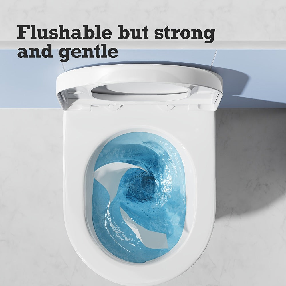 Flushable Wet Wipes for Adults with Probiotics ¨C Plant-Based Fibers, Fragrance Free, Sewer Safe, Soft & Thick Disposable Butt Wipes, Travel & Camping Must-Have, for Incontinence & Personal Care (3/5/6/8 Packs)