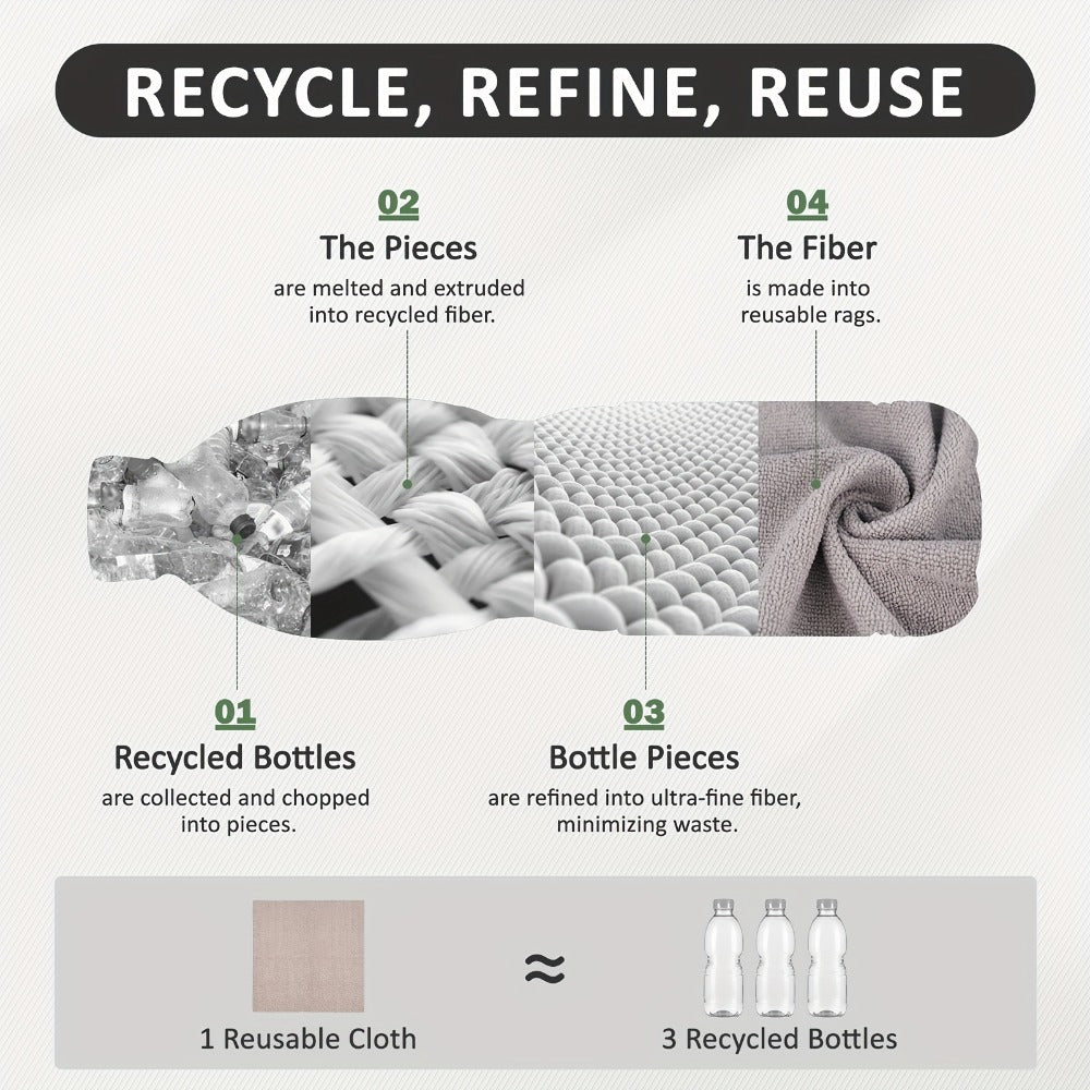 Microfiber Cleaning Cloths Reusable Paper Towel Roll Replacement ¨C Washable Absorbent Tear-Away Dishcloths for Kitchen, Bathroom & Car | Eco-Friendly Rags 50 or 100 Pack, 12x12 Inch
