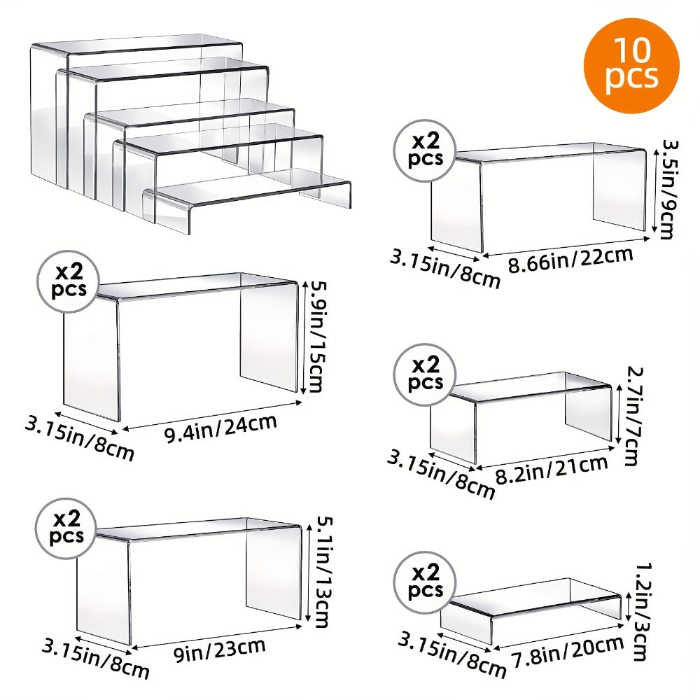 Clear Acrylic Risers Display Stands Set Funko Pop Cupcake Jewelry